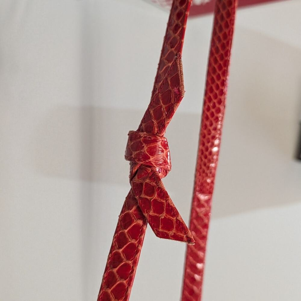 Morris Moskowitz Vintage | Genuine Reptile Crossbody Bag | Red - Picture 4 of 15